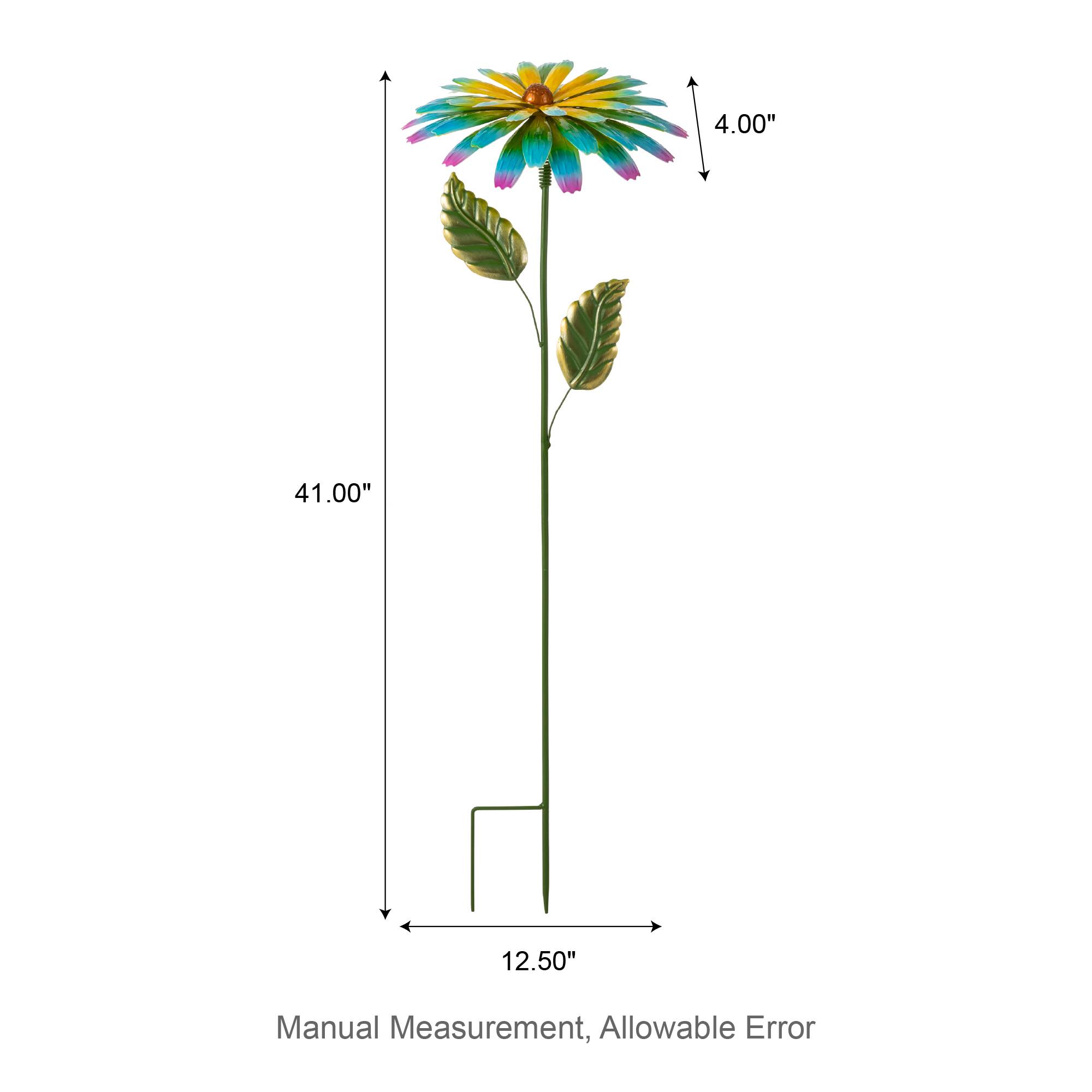 Glitzhome® 41" Multi Garden Painted Metal Flower Garden Yard Stake